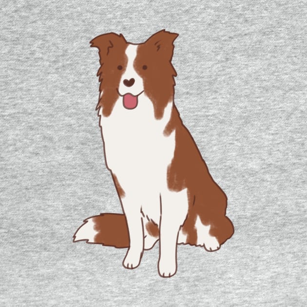 Brown border collie dog by Mayarart